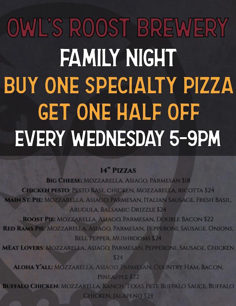 Owl's Roost Brewery Menu image 2